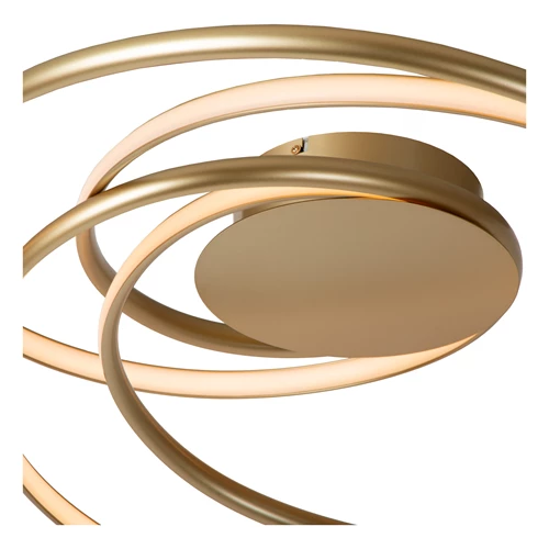 Lucide SARDANA - Plafonnière - LED Dimb. - 1x54W 2700K - Mat Goud / Messing | Premium - detail 1